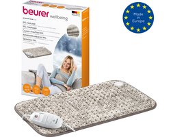 Beurer HK 123 Nordic Elektrisch Warmtekussen XXL - Heating pad - 60 x 30 cm - 3 Warmtestanden - Max 65°C - Snelle opwarming - Automatische uitschakeling - Ultrazachte fleece - Machinewasbaar - 3 Jaar garantie - Taupe