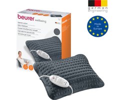 Beurer HK 48 Elektrisch Warmtekussen - Donker Grijs - Heating pad - 40 x 30 cm - 3 Warmtestanden - Max. 65°C - Snelle opwarming - Automatische uitschakeling - Fleece - Machinewasbaar - 3 jaar garantie