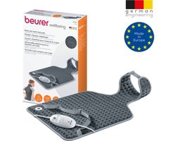 Beurer HK 53 Elektrisch Warmtekussen - Heating pad - Nek en rug - 62 x 42 cm - 3 Warmtestanden - Snelle opwarming - Automatische uitschakeling - Fleece - Machinewasbaar - 3 Jaar garantie - Grijs