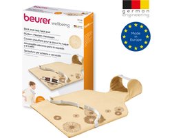 Beurer HK 58 Elektrisch Warmtekussen - Heating pad - Nek en rug - 62 x 42 cm - 6 Warmtestanden - Snelle opwarming - Automatische uitschakeling - Fleece - Machinewasbaar - 3 Jaar garantie - Beige