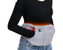 Elektrische Kruik 2 in 1 - Premium Pocket Warmer- Rugpijn- Buikpijn - Grijs- Met Handverwarmer- Tailleband - Menstruatiepijn- Warmtekussen - Warmwaterkruik - Draadloos - Buikverwarmer - Nekverwarmer - Rugverwarmer