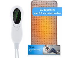 Melmö Elektrische Warmtekussen met 10 warmtestanden - Elektrische Warmtedeken - Wasbaar Verwarmingskussen - Verwarmingsmat - Heating Pad - 60x30 cm