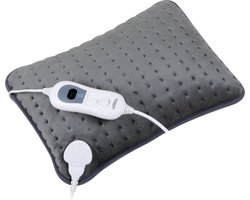 NIVADA Elektrische Warmtekussen - Ultra Fleece - 30x38 cm - Grijs - 3 Warmtestanden met Timer - Heating Pillow - Energiezuinig - warmtekussen oplaadbaar