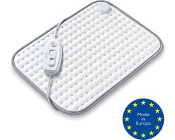 Sanitas SHK 28 Warmtekussen XL - Heating pad - 44 x 33 cm - 3 Warmtestanden - Elektrisch - Snelle opwarming - Automatische uitschakeling - Microfleece - Machinewasbaar - 2 Jaar garantie - Wit/grijs