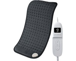 Seranova Elektrisch Warmtekussen voor Rug, Voeten, Nek, Schouders, Buik - 2024 model - Heating Pad - Verwarmingskussen - Wasmachine - 40x30cm - Donkergrijs