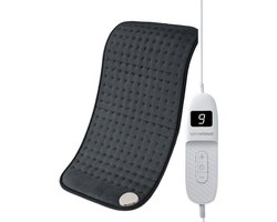 Seranova Elektrisch Warmtekussen voor Rug, Voeten, Nek, Schouders, Buik - 2024 model - Heating Pad - Verwarmingskussen - Wasmachine - 60x30cm - Donkergrijs