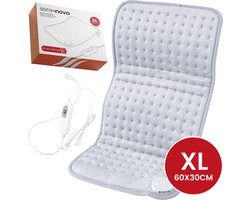 Seranova Elektrisch Warmtekussen voor Rug, Voeten, Nek, Schouders, Buik - Heating Pad - Verwarmingskussen - Wasmachine - 60x30cm - Lichtgrijs