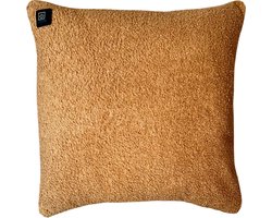 Warmpi® - Teddy Bruin - Draadloos Warmtekussen - Oplaadbaar - 3 Warmtestanden - Verwarmd kussen 45x45 cm - Knuffelbare schapenvacht imitatie stof