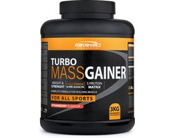 Turbo Mass Gainer (Strawberry - 3000 gram) - Performance - Weight gainer - Mass gainer - Sportvoeding - 40 shakes