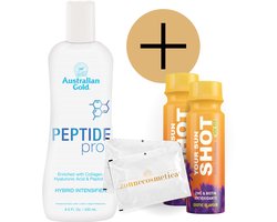 Australian Gold - Peptide Pro + 2 Your Sun Shots + 2 Verfrissingsdoekjes