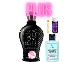 Black Velvet 360 ml plus Salt Water Sundays plus Tanshot plus Olie exclusief bij Zonnestudio Blue Lagoon