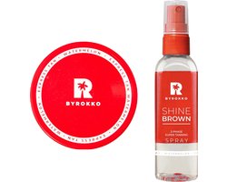 BYROKKO - Shine brown Watermeloen - Set van 2 - Shine Brown Cremé - 2-Phase Spray - Sneller bruin!