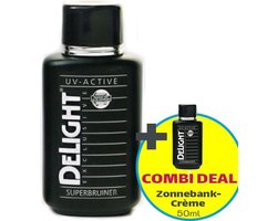 Delight Zonnebankcrèmes COMBI DEAL; Exclusive Super Tanning Milk UV-active (150ml) + Zonnebank Tanning Milk (50ml)