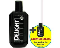 Delight Zonnebankcrèmes COMBI DEAL; Exclusive Tanning Oil UV-intensive (200ml) + Zonnebank Tanning Milk (50ml)