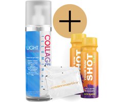 Devoted Creations - Collagenetics - Illuminate Light Lotion + 2 Your Sun Shots + 2 Verfrissingsdoekjes