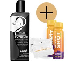 Devoted Creations - White 2 Black Extreme + 2 Your Sun Shots + 2 Verfrissingsdoekjes