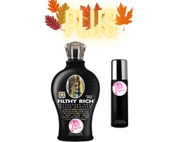 Filthy Rich 360 ml plus Luxe Spray Tan t.w.v. 24,95 euro exclusief bij Zonnestudio Blue Lagoon