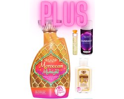 Moroccan Midnight 400 ml plus Bourbon Honey plus Tanshot plus Olie exclusief bij Zonnestudio Blue Lagoon