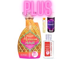 Moroccan Midnight 400 ml plus Collagenetics plus Tanshot plus Olie exclusief bij Zonnestudio Blue Lagoon