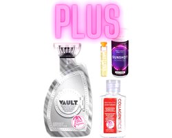 Vault 400 ml plus Collagenetics plus Tanshot plus Olie exclusief bij Zonnestudio Blue Lagoon