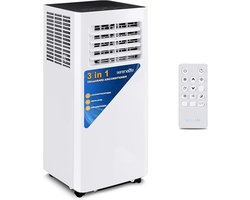 Kibus Mobiele Airco - 10,000 BTU met Wifi - Airconditioning met 3 Programma's - Ingebouwde Ontvochtiger - Wit - Tot 28m3 - Op wieltjes