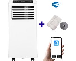 Krachtige airco - mobiele Airco - Wifi - Airco - Luchtkoeler - Airconditioning - Airco's - Luchtreiniger - Wifi - 9000btu - met raamafdichting - luchtreiniger - Geluidsarme - 4 robuuste wielen