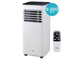 MOA Mobiele Airco - 9000 BTU - Airconditioning - Geschikt voor Ontvochtiging - Inclusief Wieltjes - incl. Raamafdichting Kit - Wit - A010W