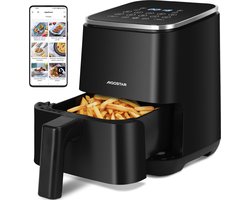 Aigostar 30J4W Dot - Airfryer - Heteluchtfriteuse - Digital Touchscreen - 2 Liter - Geschikt voor 1-2 personen - 8 snelkeuze programma's - Compact - 1200W -Zwart