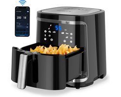 Aigostar 30XQF - Airfryer XXL - Heteluchtfriteuse - 7 Liter - App Connect - 1900W - 360 Graden Hete Lucht Circulatie - 7 in 1 kookfuncties - Zwart