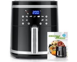 Aigostar Airfryer XXL - Heteluchtfriteuse - Digitale Touchscreen - 7 Automatische Programma's - 7 Liter - 1900W - Kookboek - Zwart | Cube 30IBT