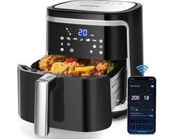 Aigostar Airfryer XXL - Heteluchtfriteuse met kookboek - 7L - App connect - 1900W - Zwart