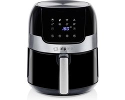 alpina Airfryer 4.5L- Heteluchtfriteuse voor 2 tot 4 Personen - Air Fryer met Instelbare Temperatuur van 80°C tot 200°C - Timer tot 60 Minuten - Hetelucht Friteuse 1400W - Zwart