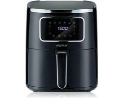 alpina Airfryer 4.5L- Heteluchtfriteuse voor 3 tot 4 Personen - Air Fryer met Digitaal Display - Instelbare Temperatuur van 80°C tot 200°C - Timer tot 60 Minuten - Hetelucht Friteuse 1450W