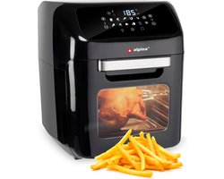 alpina Airfryer en Hetelucht Friteuse - Airfryer XXL 12 L Inhoud - 1800W - Heteluchtoven met Bak en Grillfunctie - Incl. Airfryer Accessoires waaronder Rotisserie Spit en Spitvorken