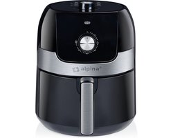 alpina Airfryer 3.5L - Heteluchtfriteuse 2 tot 3 Personen - Air Fryer met Instelbare Temperatuur van 80 tot 200°C - Hetelucht oven Airfryer Timer tot 60 Minuten - 1400W - Zwart