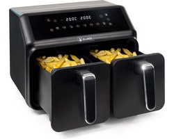 BluMill Dubbele Airfryer - Airfryer XXL - SYNC-FINISH - Touchscreen - 8L - 1700W