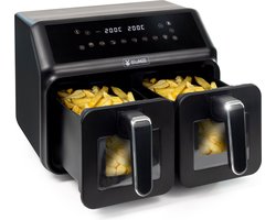 BluMill Dubbele Airfryer met Kijkvenster - Airfryer XXL - Touchscreen - 8 Liter - 2200 Watt