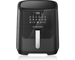 CoolHome AF23 Airfryer XXL Deluxe - 6,5 Liter - Hetelucht friteuse met Keramische coating - zwart