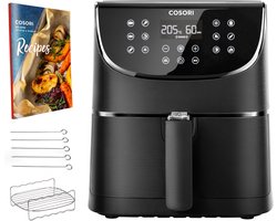 Cosori Airfryer XL – Heteluchtfriteuse 5.5 liter - 11 programma's – Inclusief Spiezenrek en 5 Spiesjes - Zwart