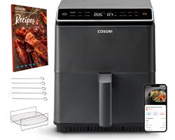 Cosori Dual Blaze Airfryer - XXL Heteluchtfriteuse 6.4 liter - 12 programma's - Boven & onderwarmte - App connectie - Antraciet