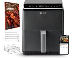 Cosori Dual Blaze II Airfryer - XXL Heteluchtfriteuse 6.4 liter - 12 programma's - Boven & onderwarmte - App connectie - Antraciet