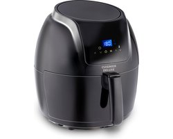 Cuisinier Deluxe Airfryer - 5 Liter - 230V - Hetelucht friteuse - Heteluchtoven - Temperatuur Instellen van 80°C tot 200°C - 7/8 Personen - Zwart