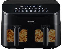 Daewoo Dubbele Airfryer XXL - Twee Manden met Venster - 8 Liter - 10 Kookprogramma's - 2800 Watt Vermogen - 2024 Model