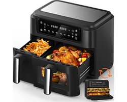 Dailysuppliess Dubbele Airfryer XXXL - Duo Heteluchtfriteuse - Geschikt voor Accessoires - Zwart