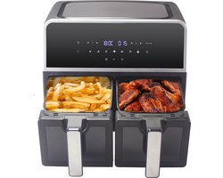 Dubbele Airfryer XXXL - Duo Heteluchtfriteuse - Geschikt voor Accessoires - 9L - Zwart