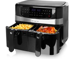 Emerio AF-126672 - 9L Vrijstaand 2400 W Heteluchtfriteuse Zwart, Zilver - Airfryer