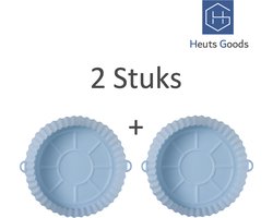 Heuts Goods - Airfryer Accessoires - Airfryer Bakpapier - 2 Airfryer Siliconen Bakjes - Airfryer Accessoires - Airfryer bakpapier Siliconen - Siliconen Airfryer Bakjes - Duurzaam - 20CM - 2 STUKS - Blauw