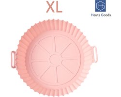 Heuts Goods - LUXE Airfryer Siliconen Bakje Roze - Heteluchtfriteuseaccessoires - Airfryer accesoires - 20CM - Roze