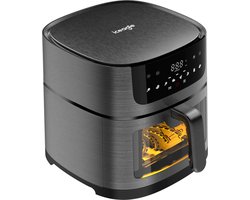 Iceagle Airfryer 9L XXL - 1800W Airfryer Heteluchtfriteuse - Venster, 8 Programma's, Schudmodus, Recepten