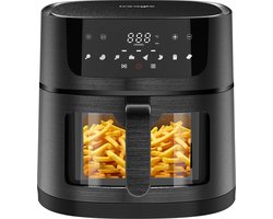 Iceagle Airfryer 9L XXL - 1800W Heteluchtfriteuse - Air Fryer met 8 Programma's, Groot Kijkvenster en LED-Touchscreen, Schudden-modus, Receptenboek